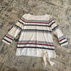 Talbots Striped Women's Top with Tie Detail size small
